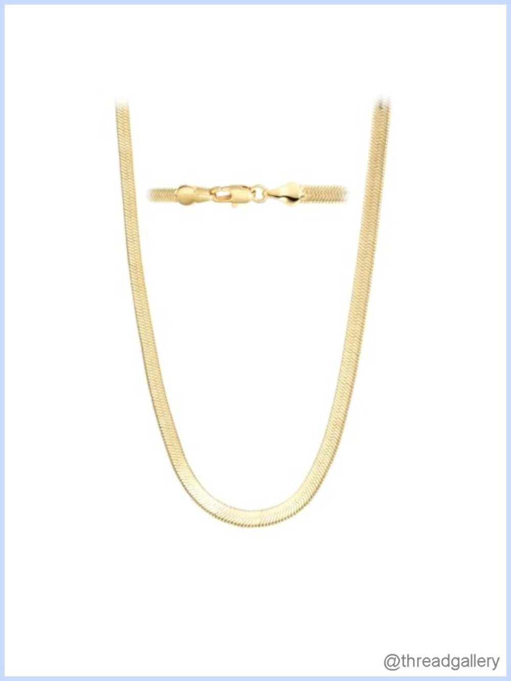 14K Gold Filled 4mm Herringbone Necklace Snake Chain 18in Layering